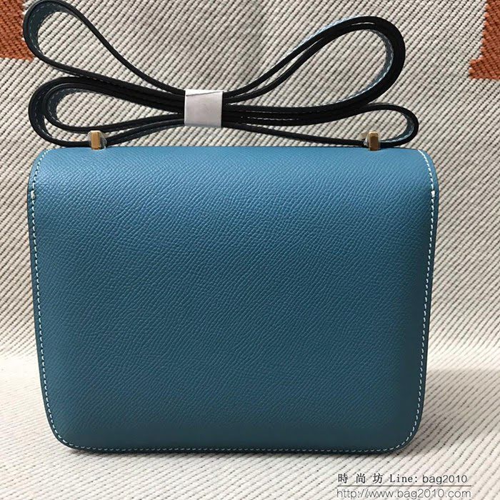 HERMES愛馬仕 H空姐包 進口原廠EP皮 頂級蜜蠟製作 街拍必備單品 中蘭金銀 單肩斜挎包  Ama1565